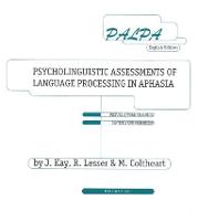 PALPA: Psycholinguistic Assessments of Language Processing in Aphasia